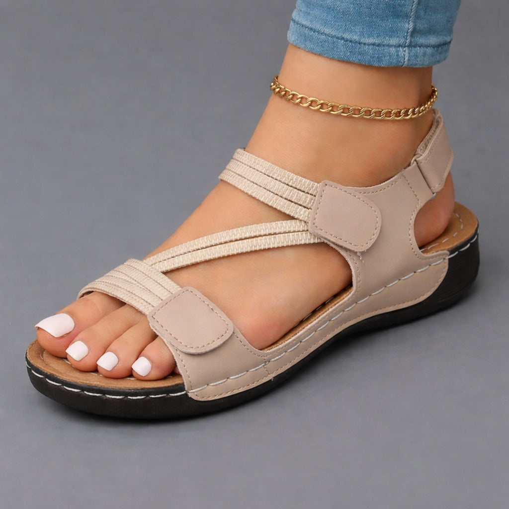 Harriet | Elasticated Strap Flat Comfort Sandal