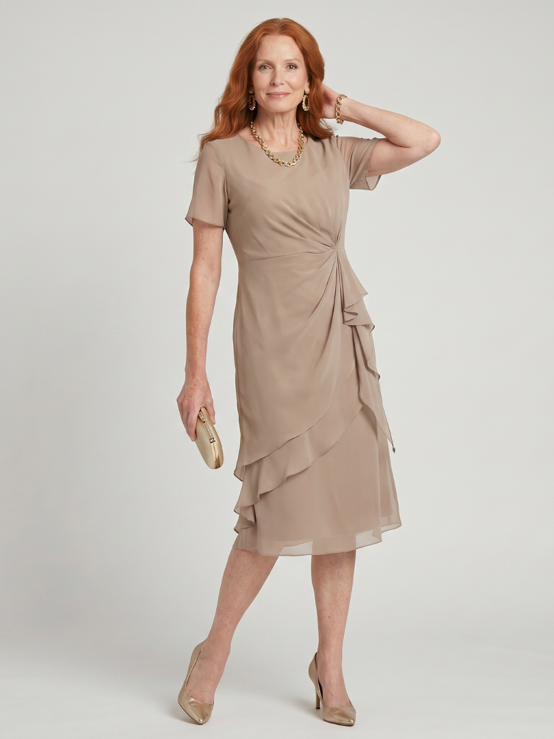 Scarlett | Chiffon Ruffle Midi Dress