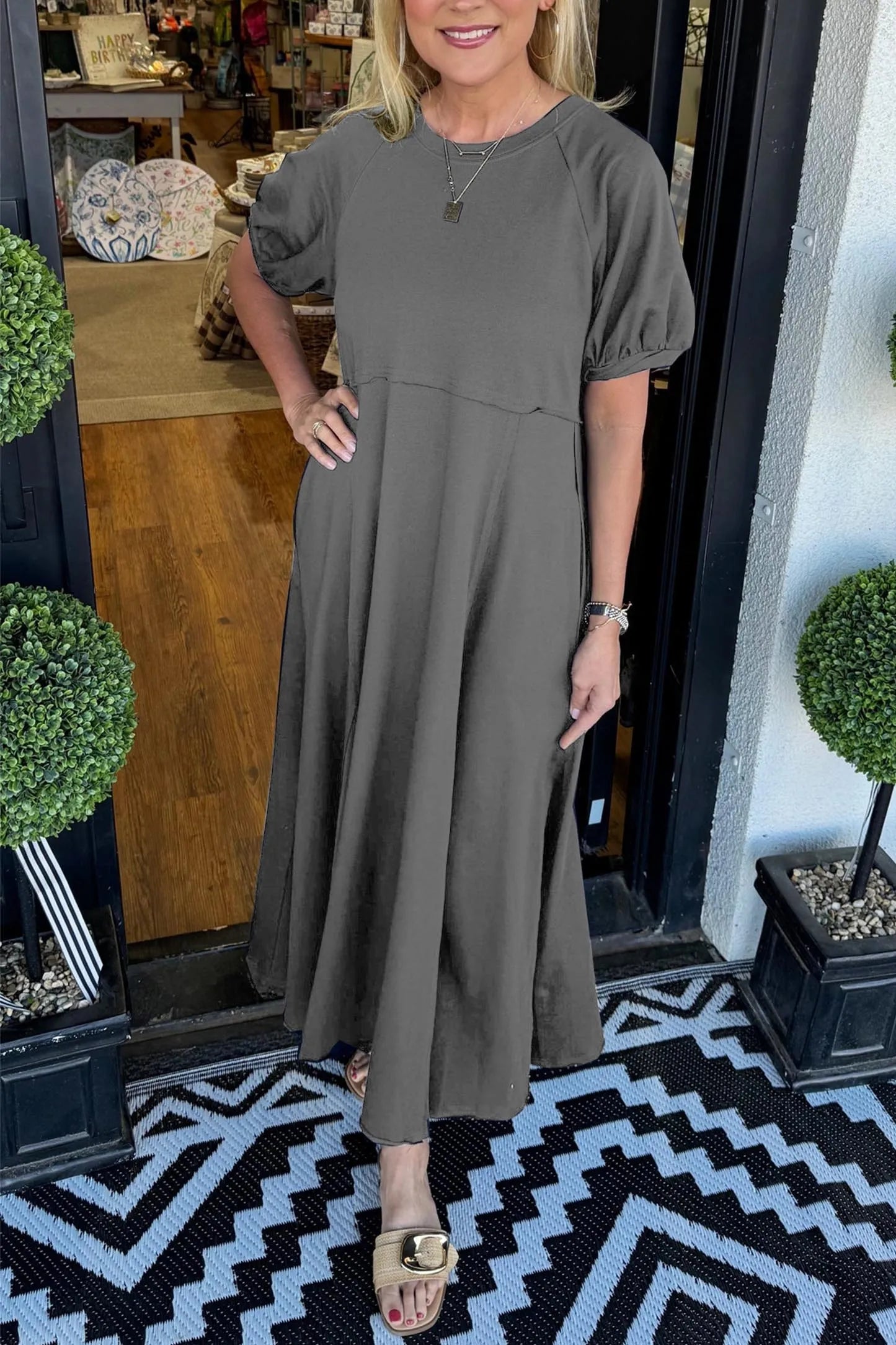 Charlotte™ | Elegant Puff Sleeve Maxi Dress