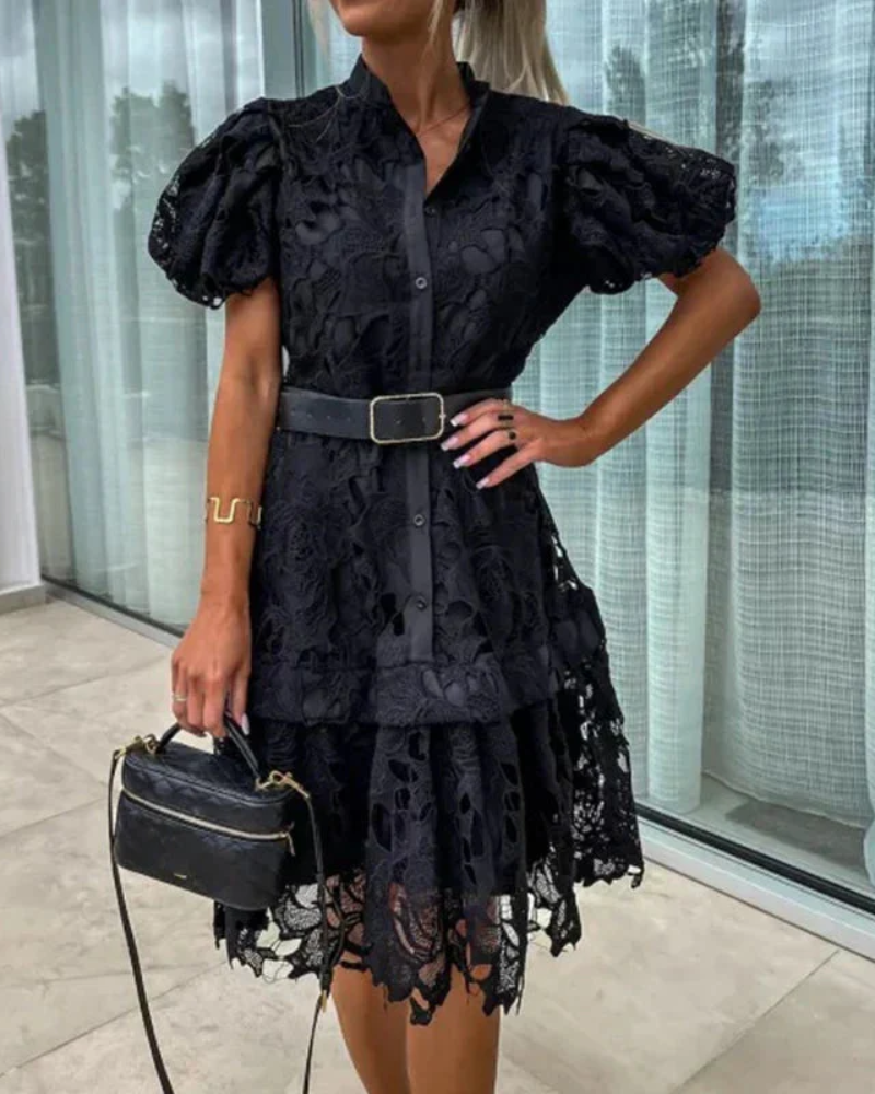 Roselyn | Floral Lace Midi Dress