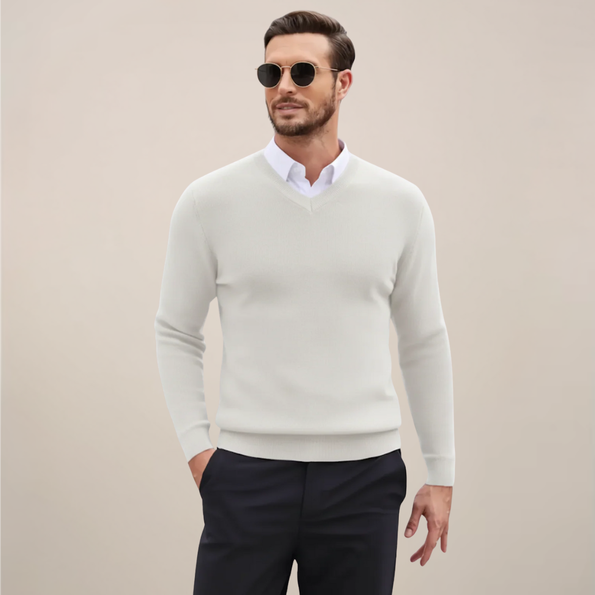 Men’s Classic V-Neck Sweater – Refined Autumn Winter Knit