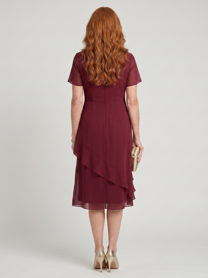 Scarlett | Chiffon Ruffle Midi Dress