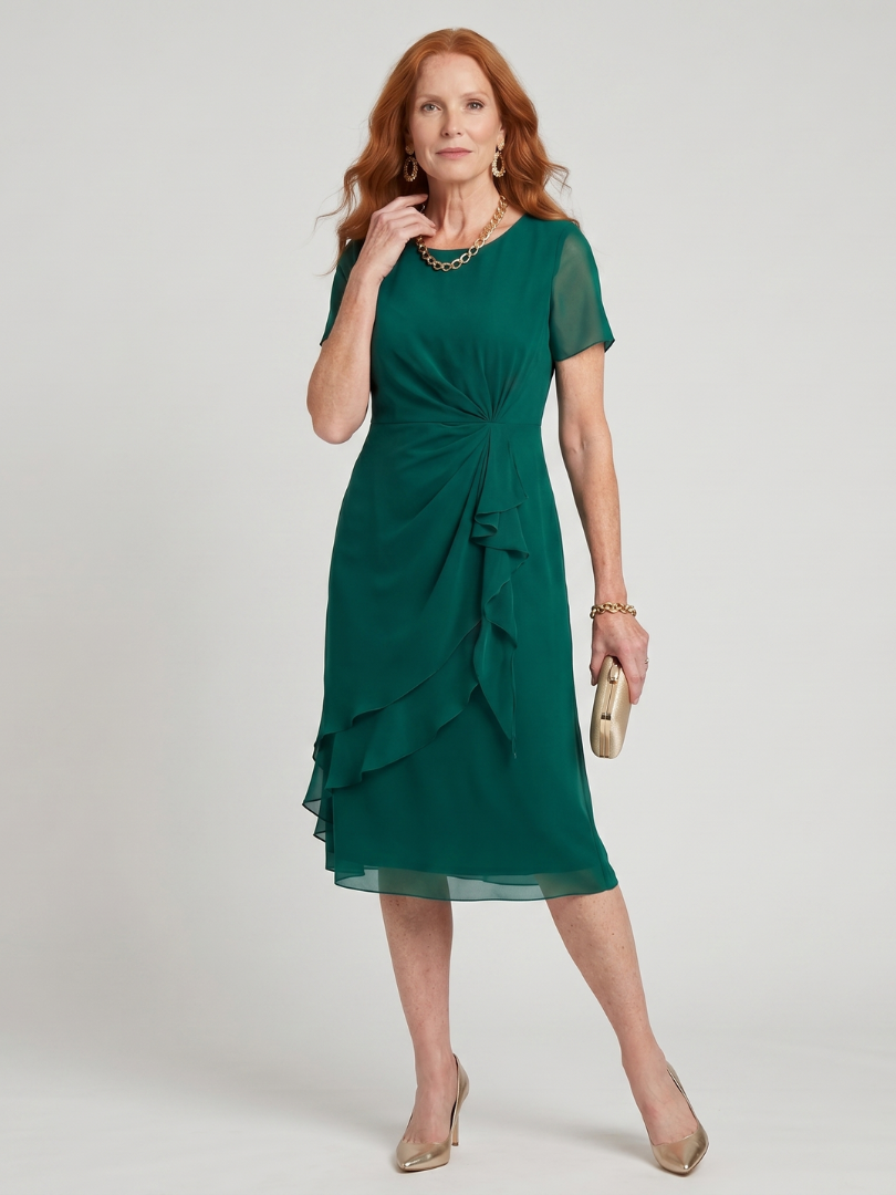 Scarlett | Chiffon Ruffle Midi Dress