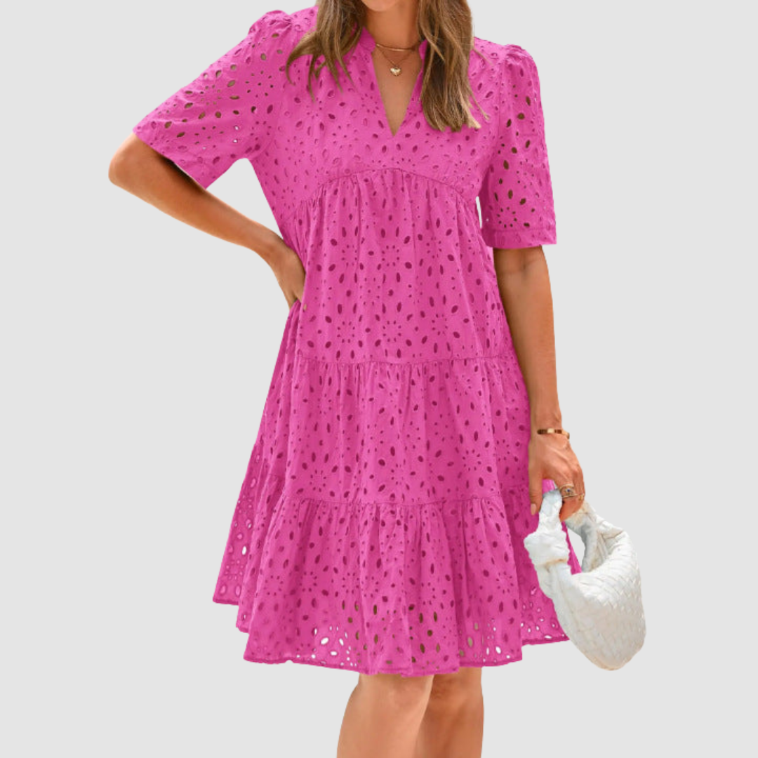 Cecily | Broderie Anglaise Tiered Midi Dress