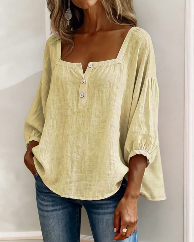 Rosie | Square Neck Button Blouse