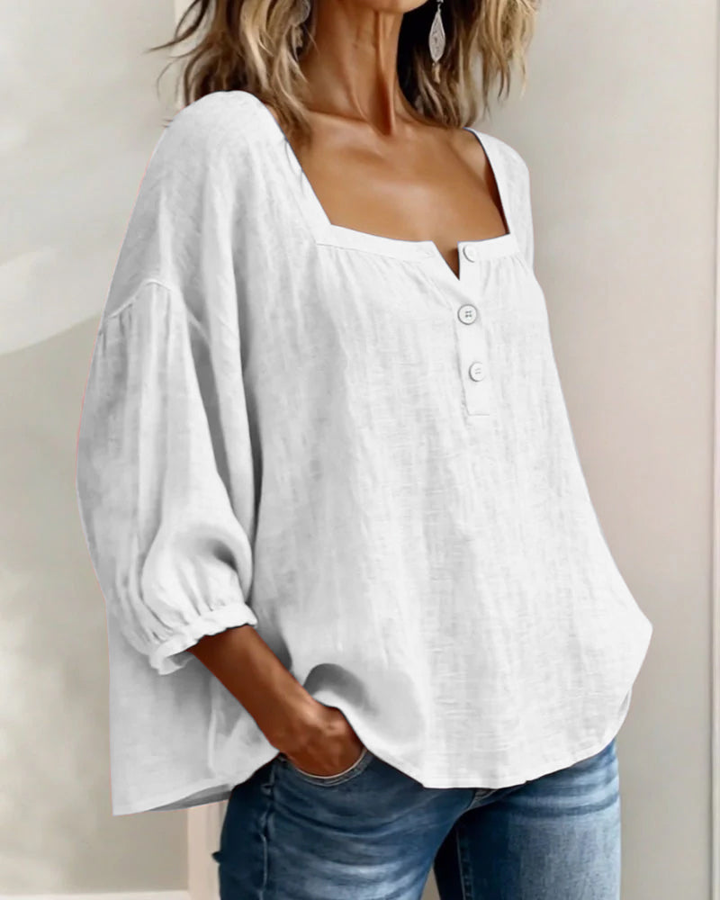 Rosie | Square Neck Button Blouse