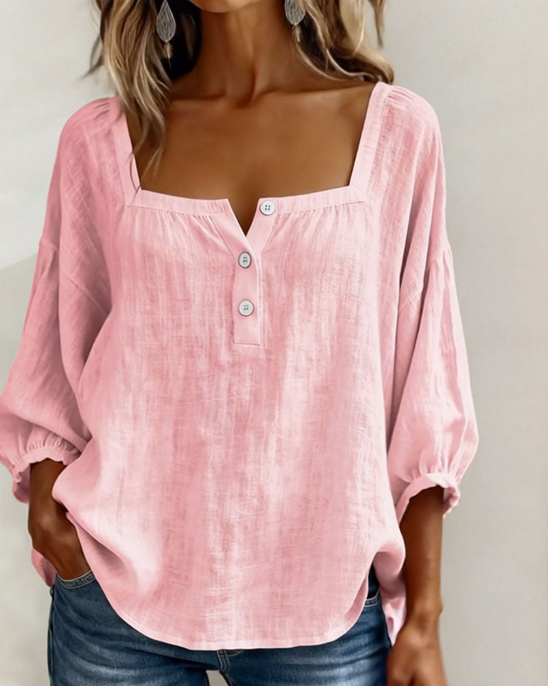 Rosie | Square Neck Button Blouse