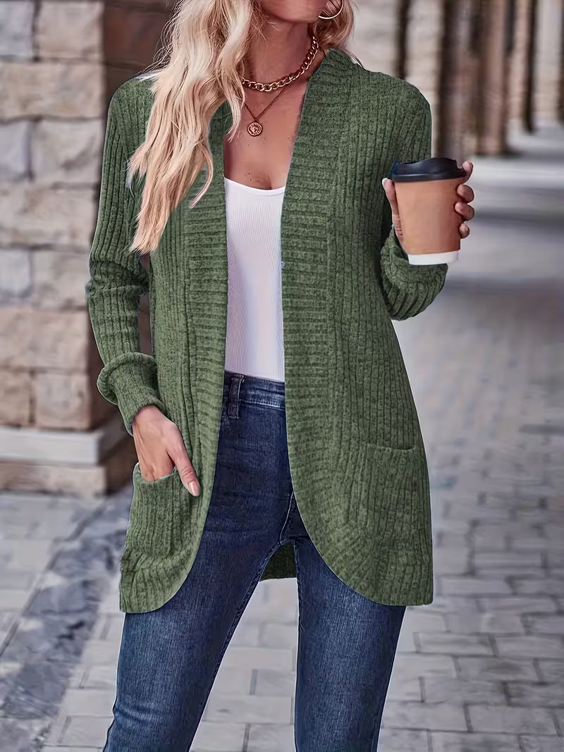 Lorraine | Ribbed Pocket Patchwork Long Sleeve Top