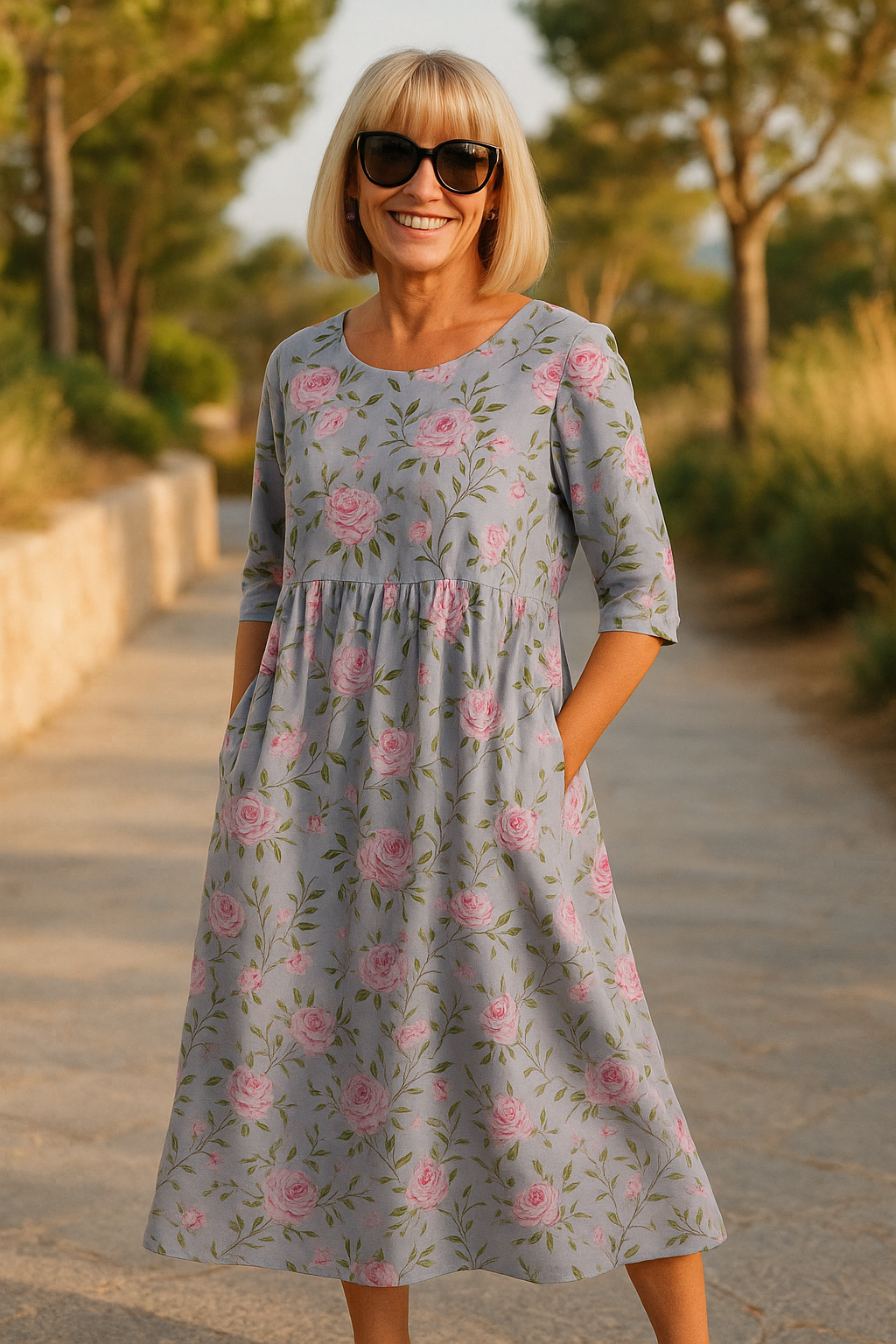 Agnes | Elegant Floral Midi Dress