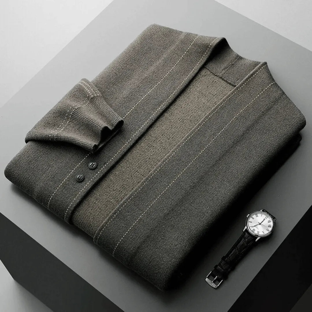Men’s Button-Front Knit Cardigan – Smart Casual Layering Essential