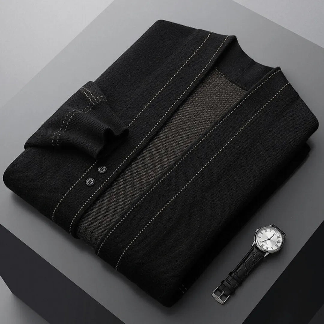 Men’s Button-Front Knit Cardigan – Smart Casual Layering Essential