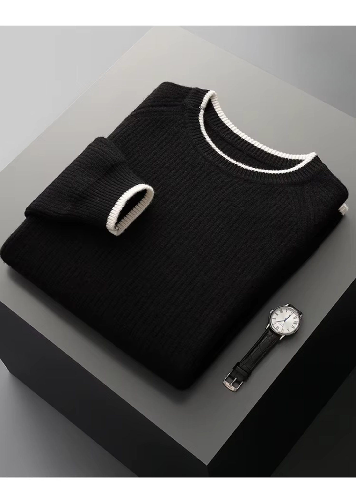 Men’s Crew Neck Knitted Sweater – All-Season Smart Casual Essential