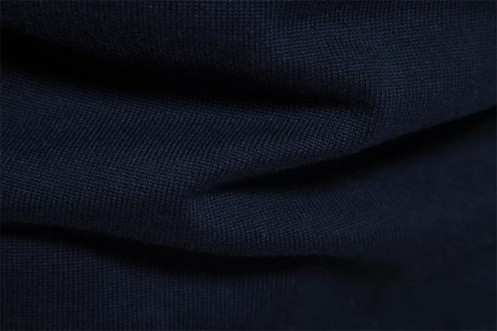 Men’s Half Zip Knitted Sweater with Bold Stripes – Autumn/Winter Casual Wear