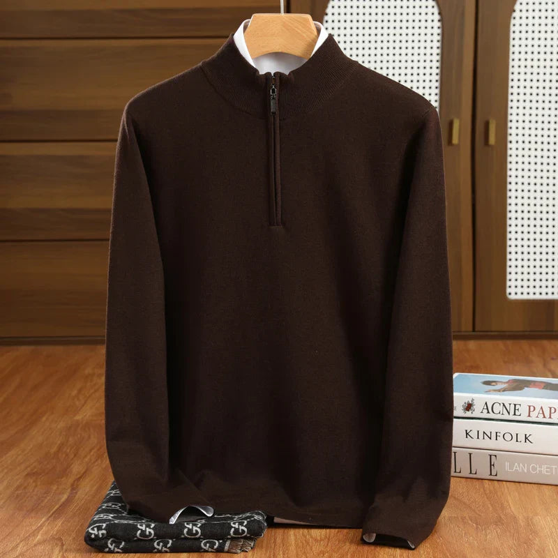 Men’s Half-Zip Mock Neck Pullover – Tailored Fit