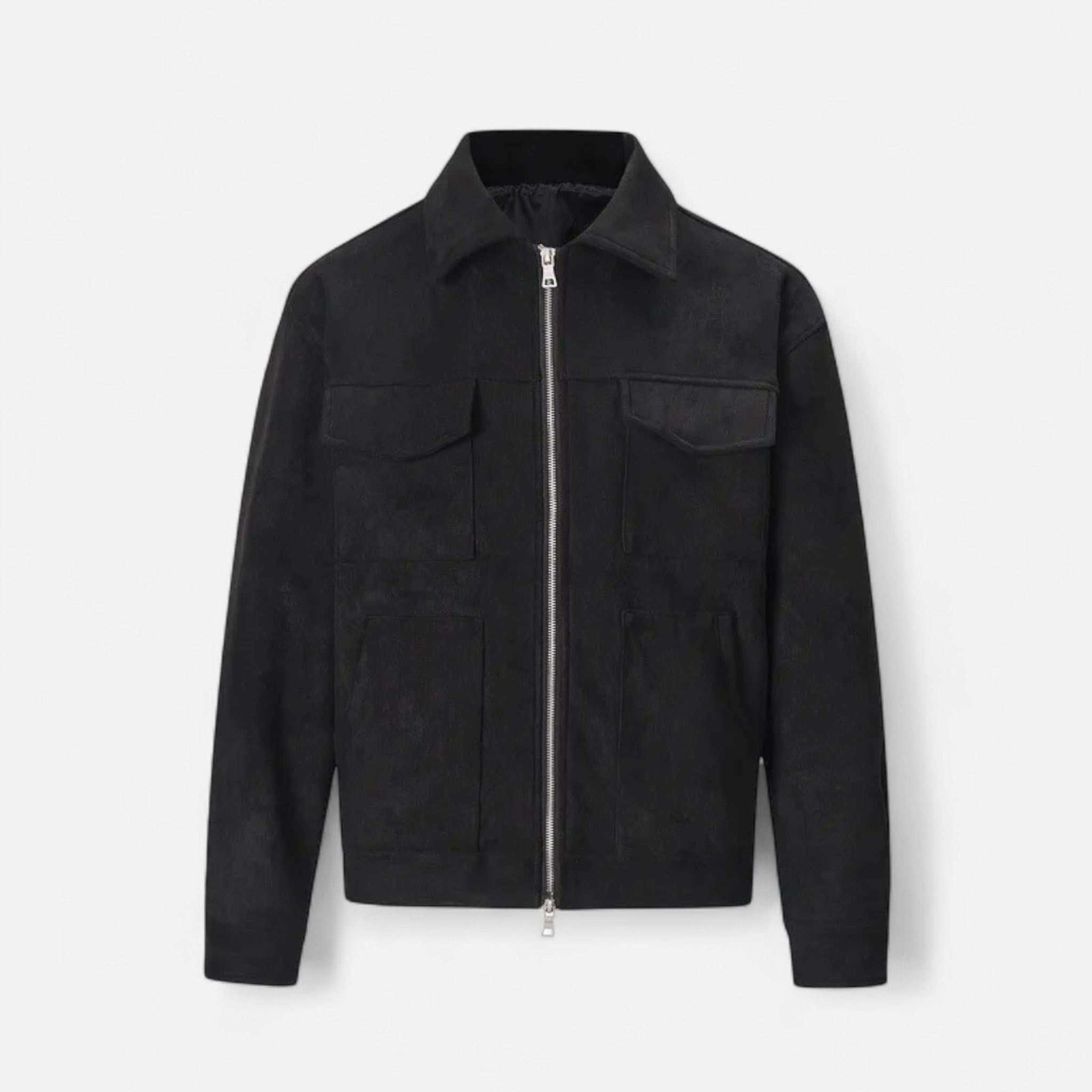 Men’s Relaxed-Fit Zip Jacket – Utility Pocket Design for Everyday Wear