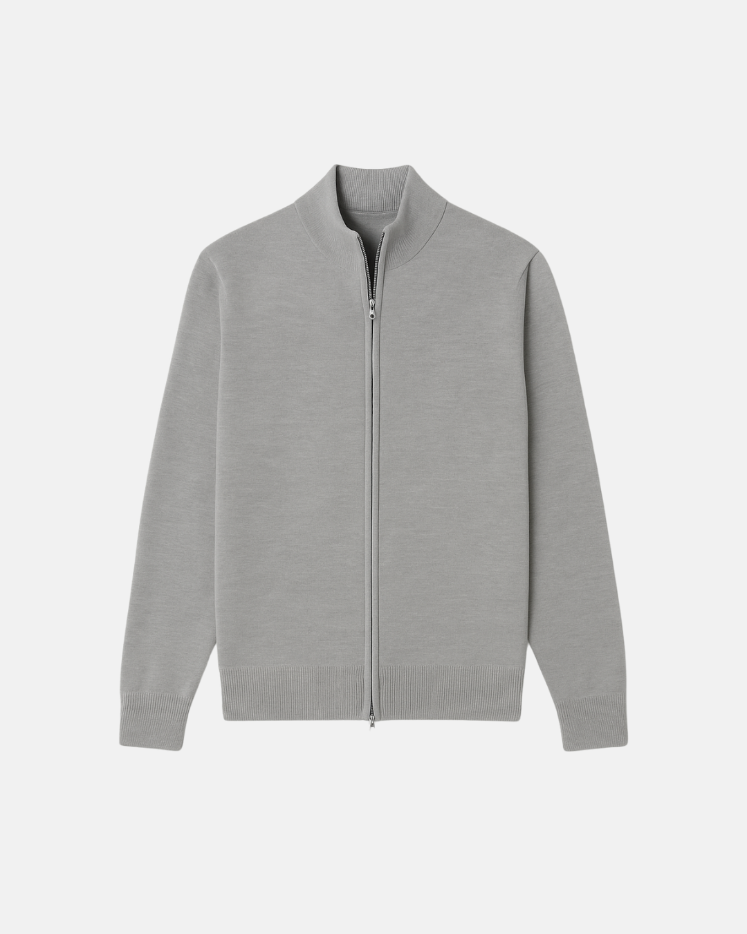 Men’s Slim Fit Zip-Up Jacket – Minimalist Stand-Up Collar