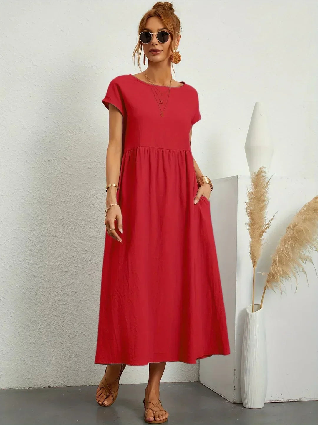 Claire | Relaxed Gathered Midi Dress