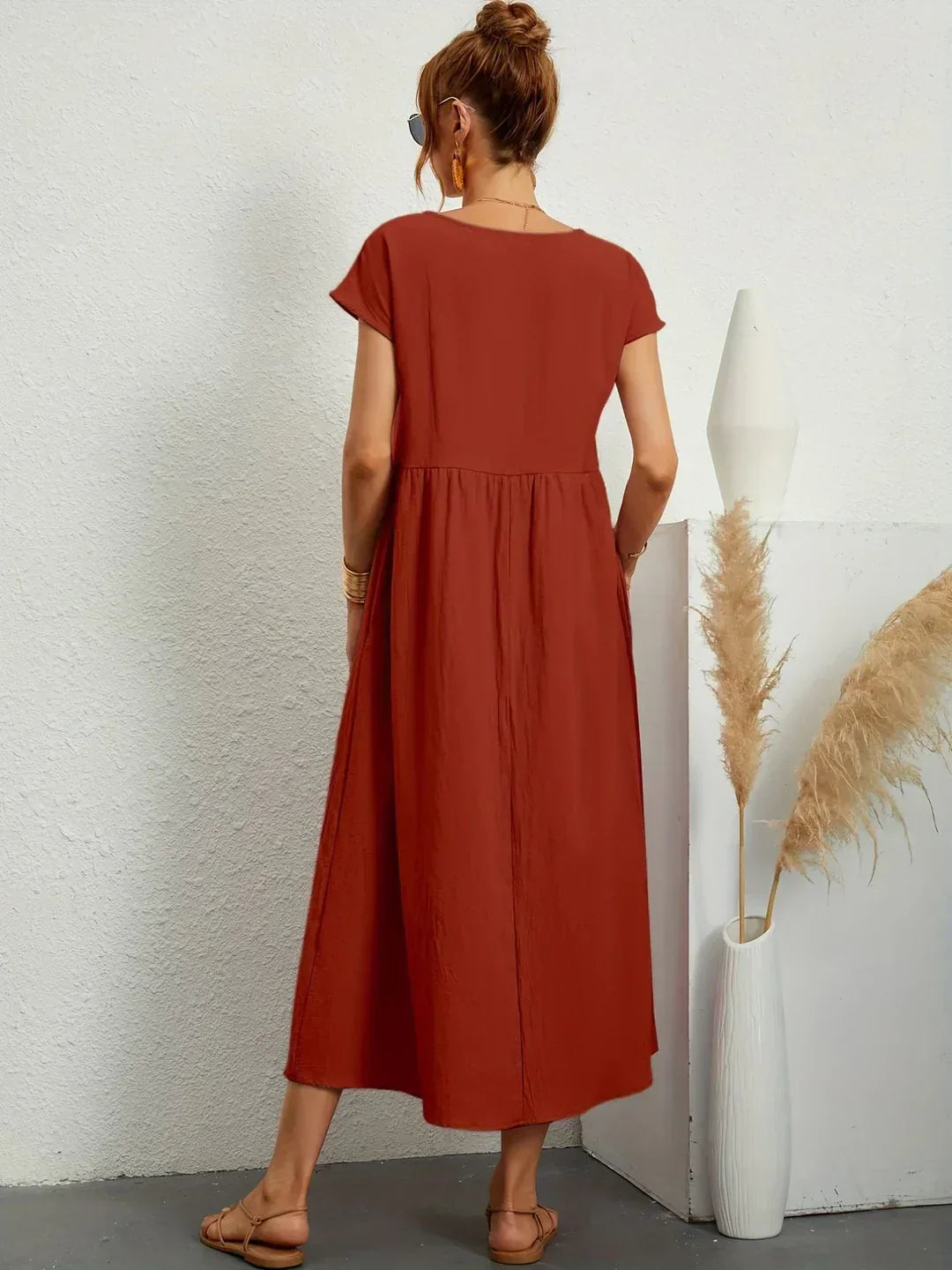 Claire | Relaxed Gathered Midi Dress