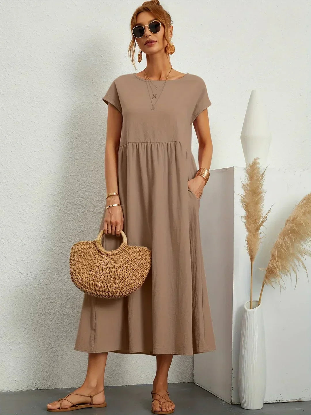 Claire | Relaxed Gathered Midi Dress