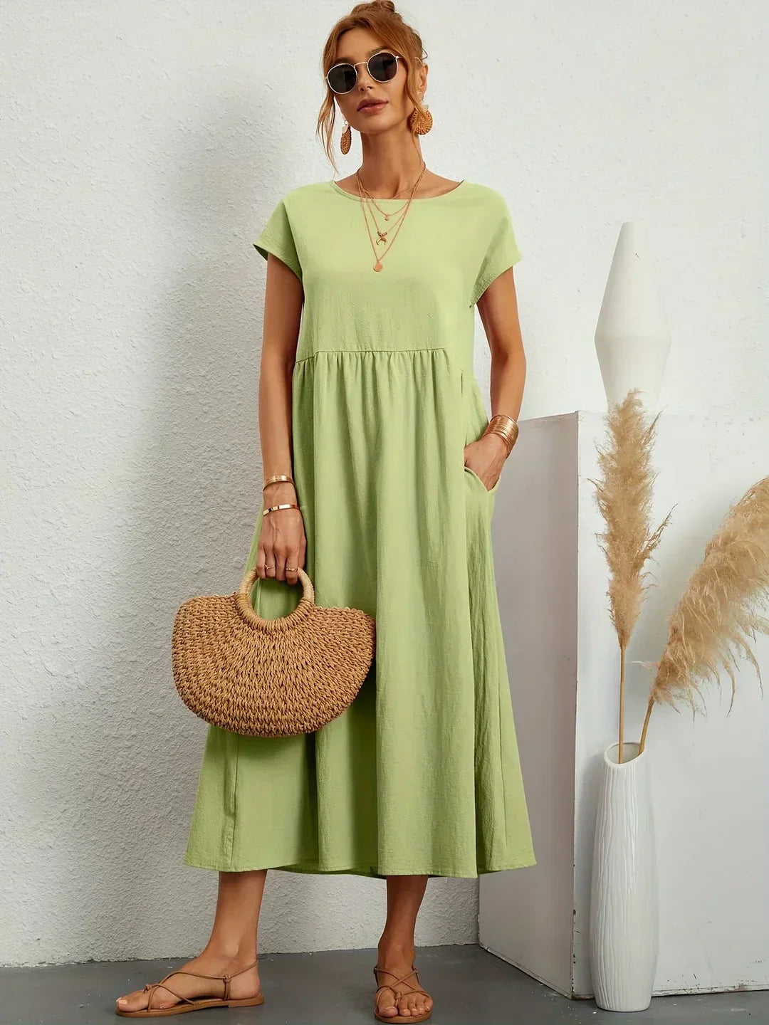 Claire | Relaxed Gathered Midi Dress