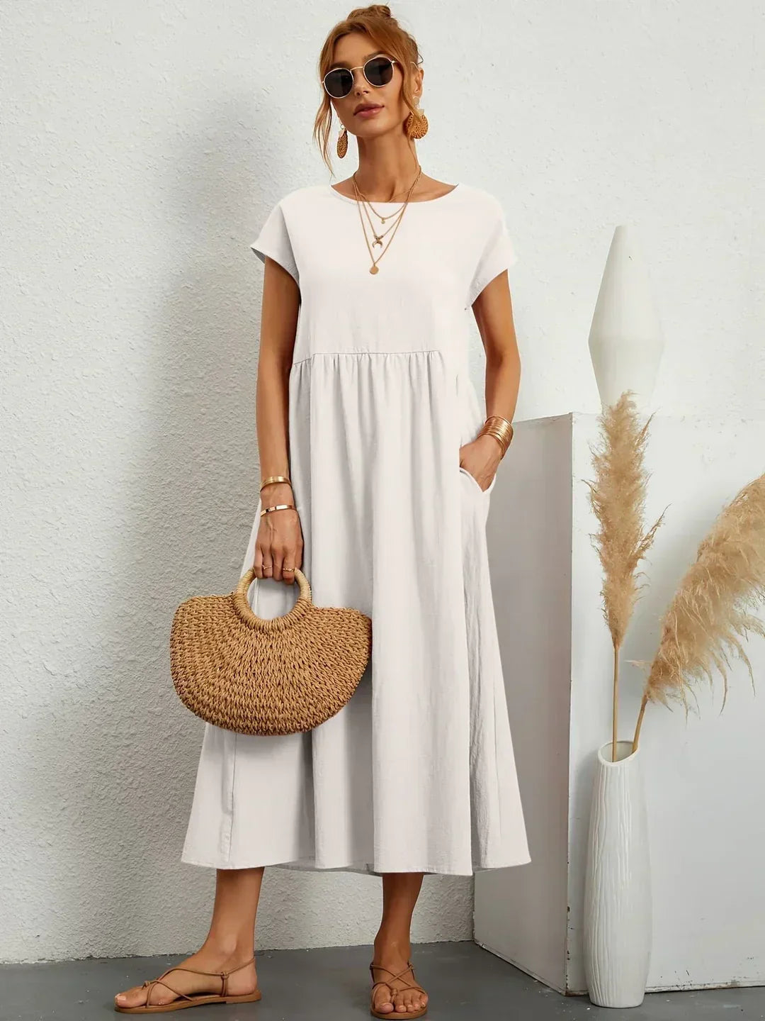Claire | Relaxed Gathered Midi Dress