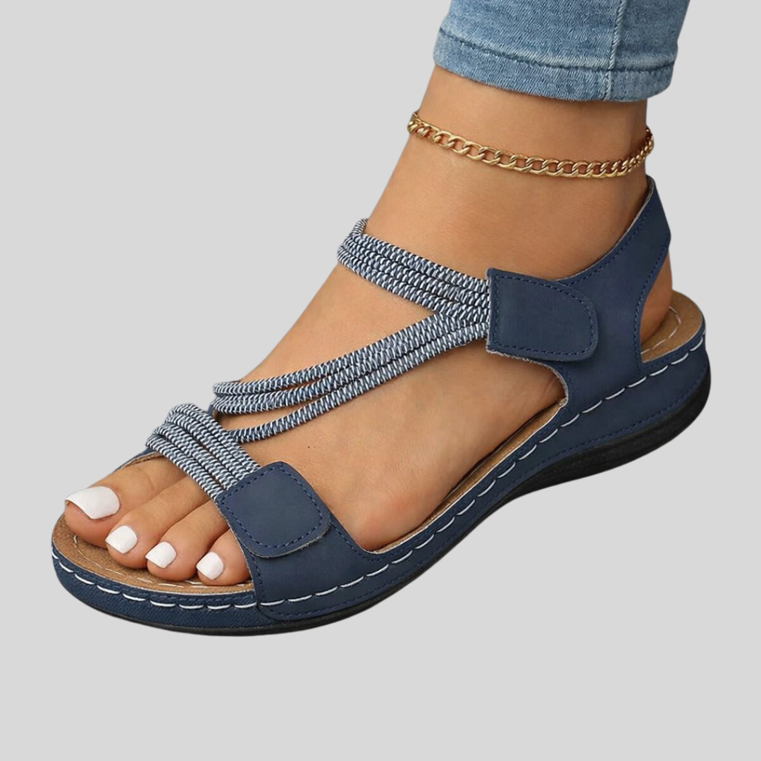 Harriet | Elasticated Strap Flat Comfort Sandal