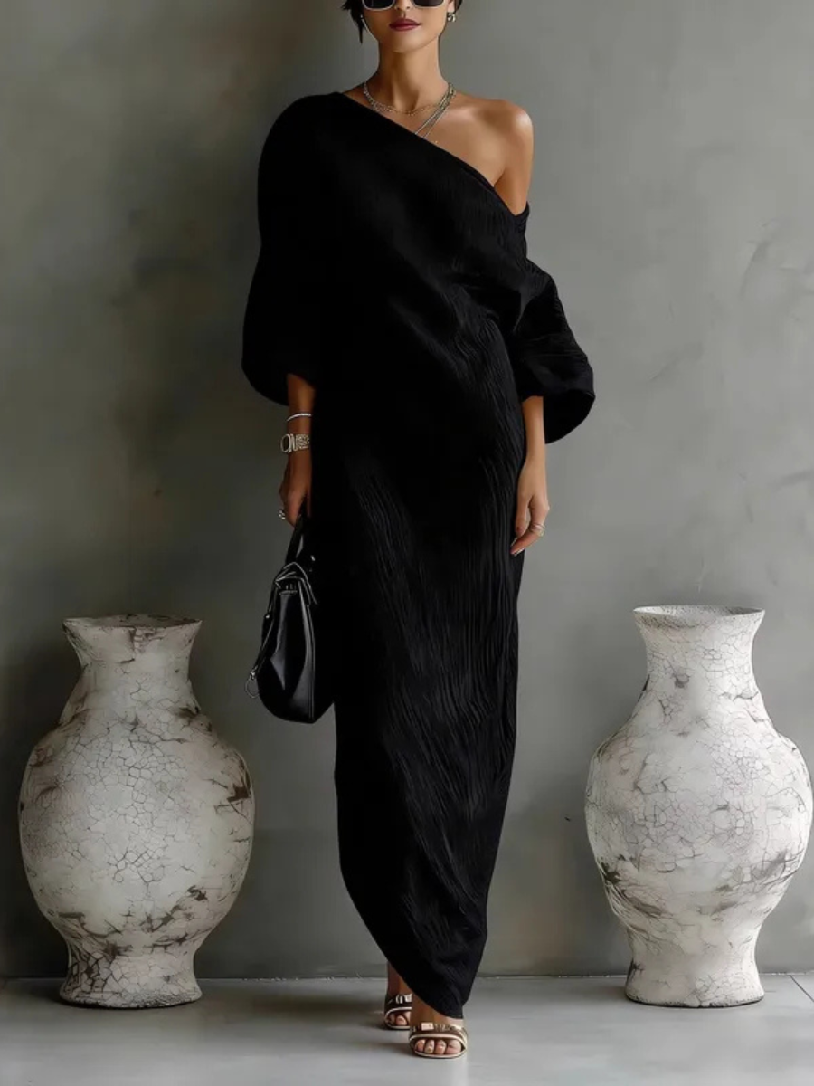 Margot | One-Shoulder Draped Maxi Dress