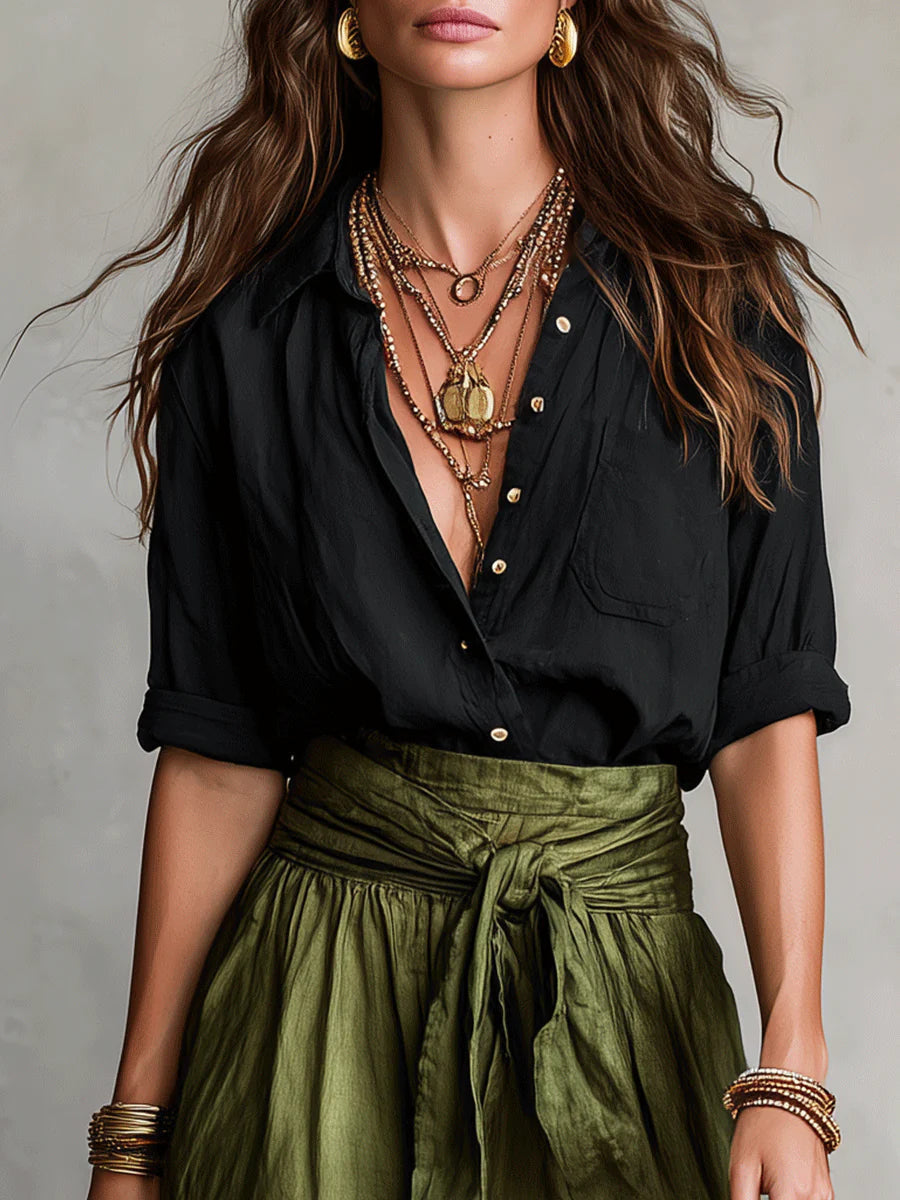 Sage | Shirt & Maxi Skirt Set
