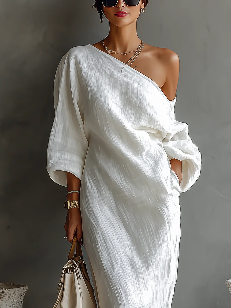 Margot | One-Shoulder Draped Maxi Dress