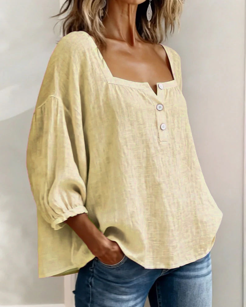Rosie | Square Neck Button Blouse