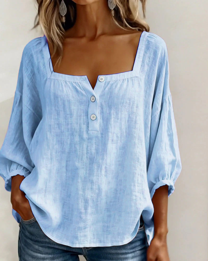 Rosie | Square Neck Button Blouse