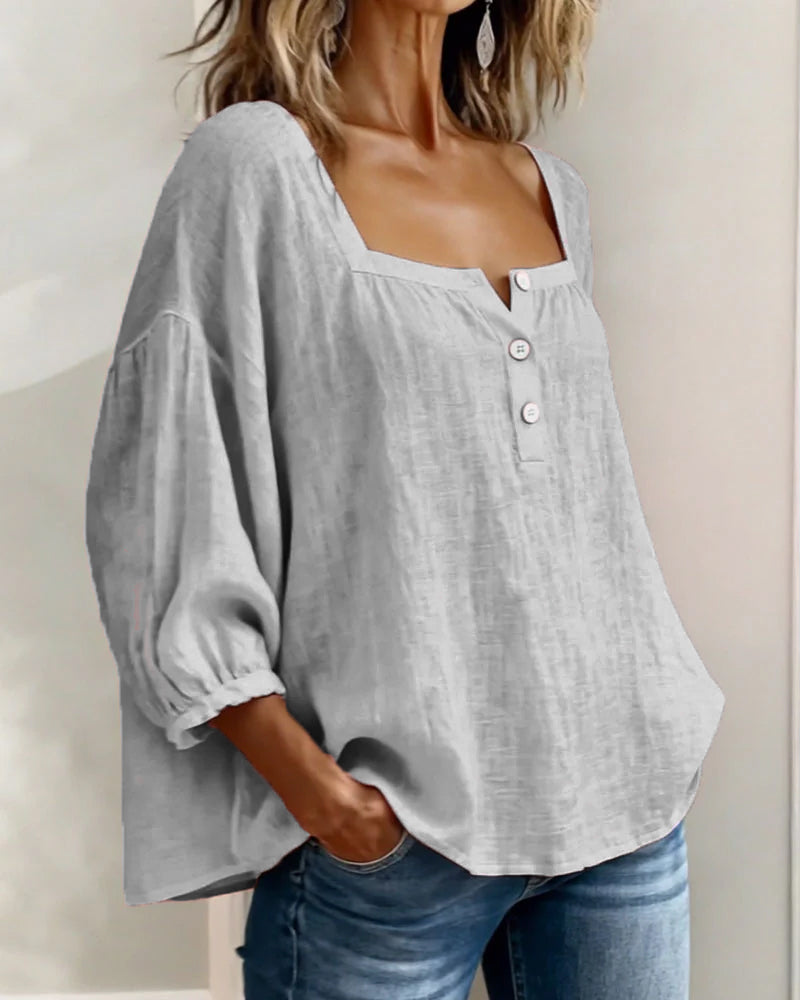 Rosie | Square Neck Button Blouse