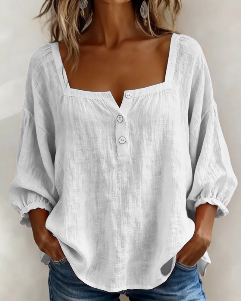 Rosie | Square Neck Button Blouse