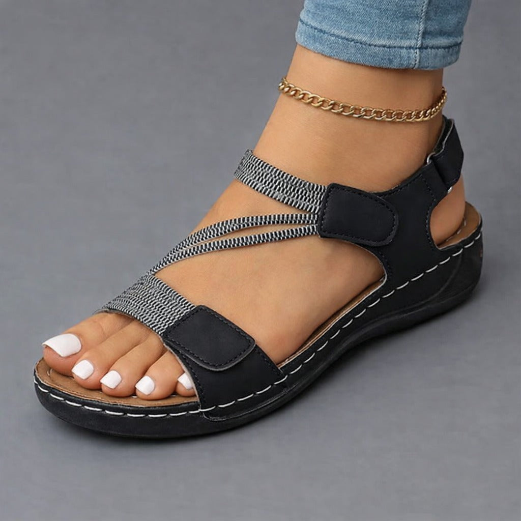 Harriet | Elasticated Strap Flat Comfort Sandal