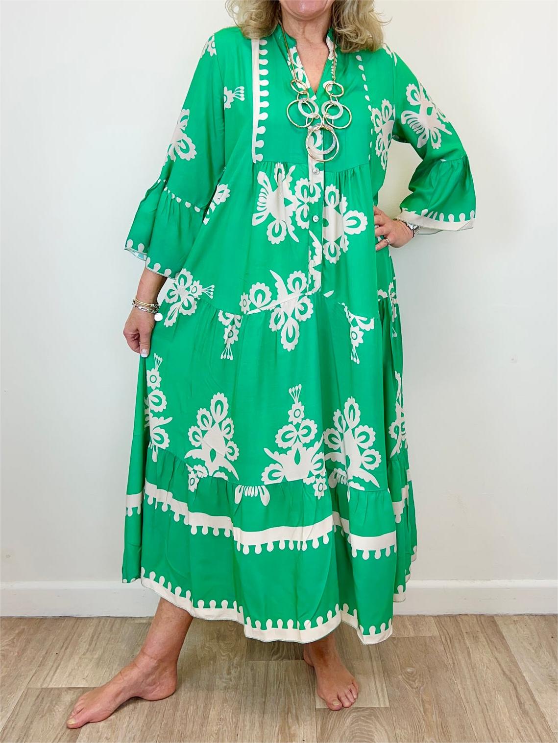 Floral Print Maxi Dress Lightweight Cotton Blend
