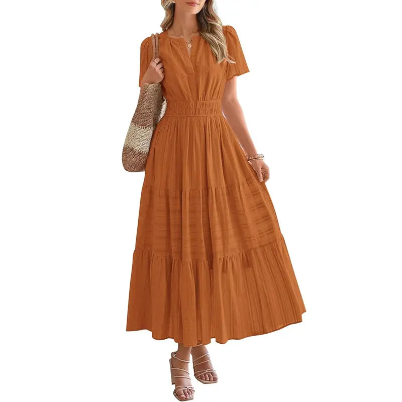HELENA™ – Casual Summer V-Neck Maxi Dress