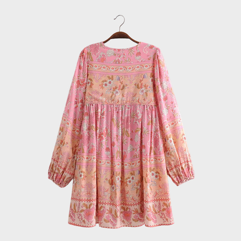 Primrose | Boho Floral Mini Dress