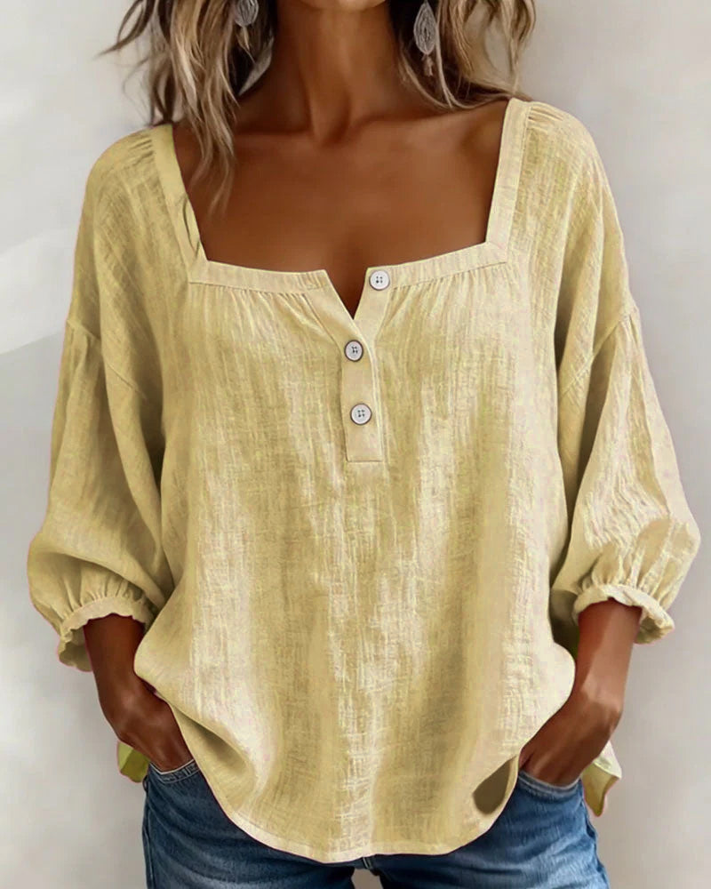 Rosie | Square Neck Button Blouse