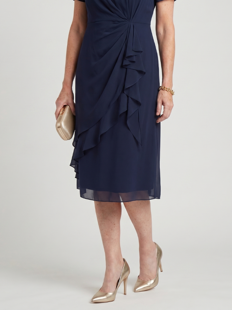 Scarlett | Chiffon Ruffle Midi Dress