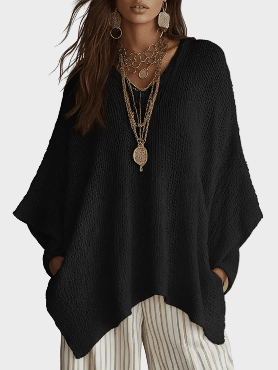 Natalie | Effortless Neutral Bohemian Pullover Knit Top