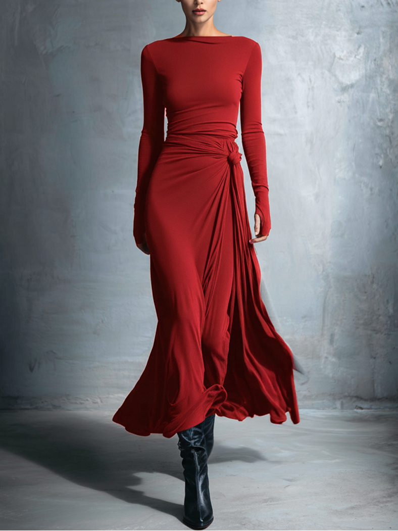 Vittoria · Abito maxi con nodo laterale