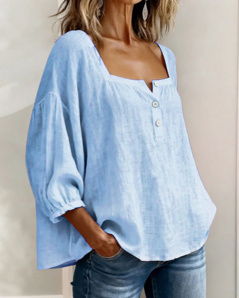 Rosie | Square Neck Button Blouse