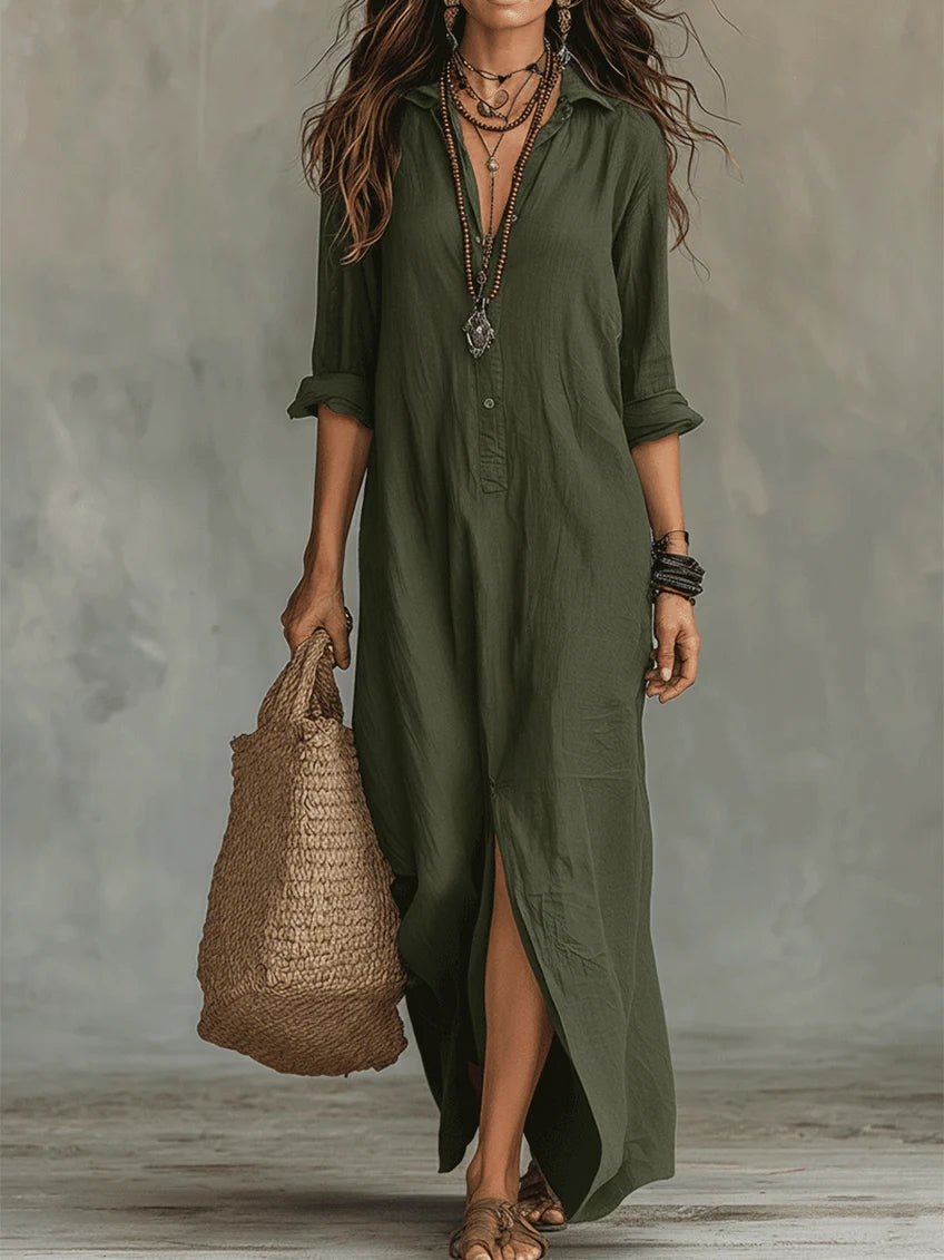Margot | Elegant Maxi Button Dress