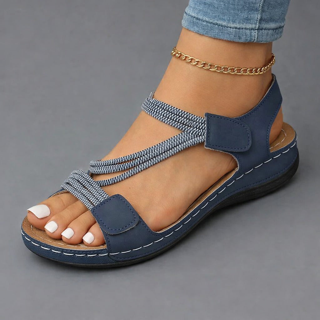 Harriet | Elasticated Strap Flat Comfort Sandal