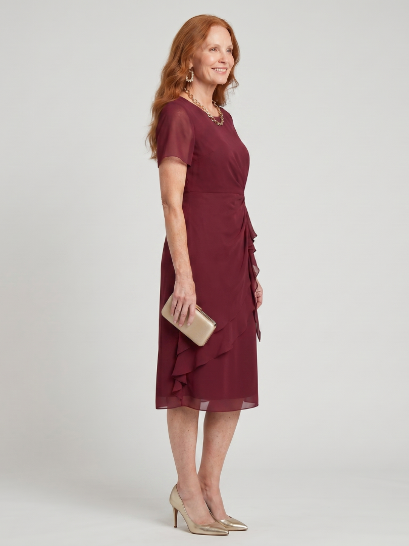 Scarlett | Chiffon Ruffle Midi Dress
