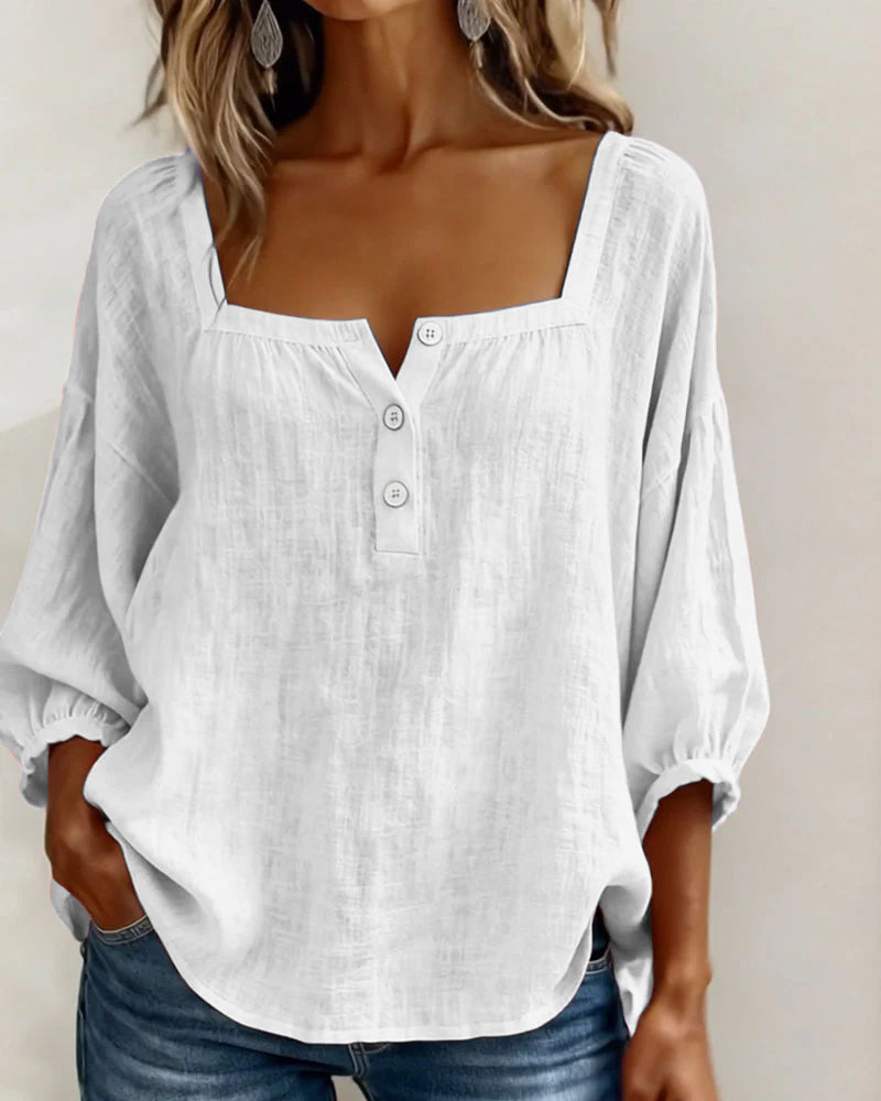 Rosie | Square Neck Button Blouse