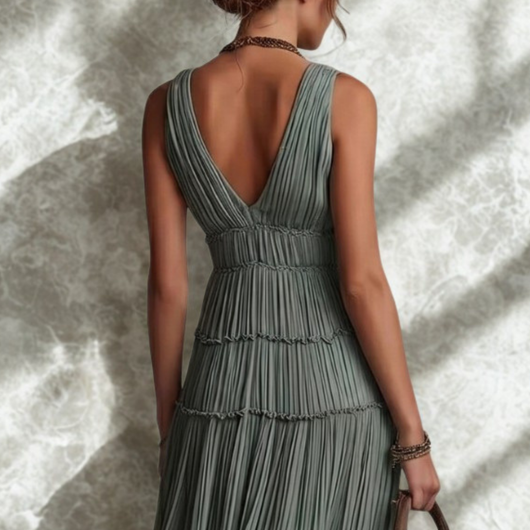 Bonnie | Bohemian Pleated Maxi Dress