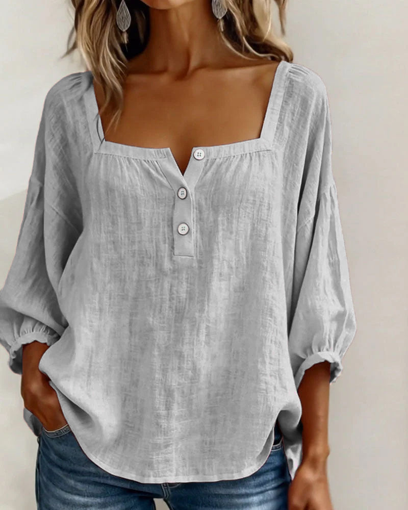 Rosie | Square Neck Button Blouse