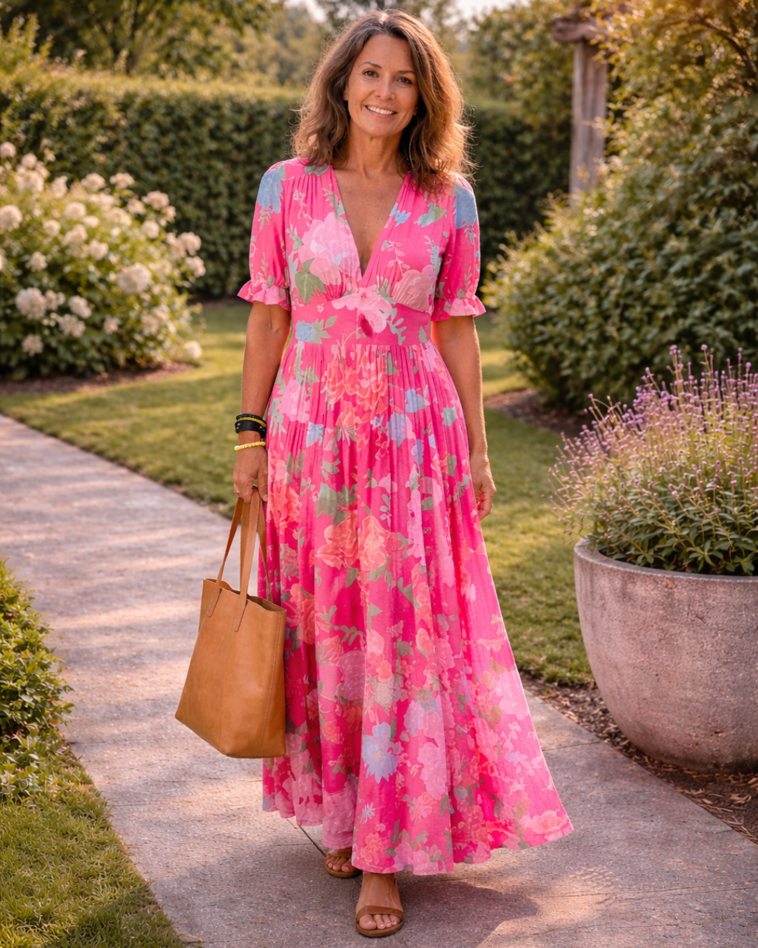 Penelope | Floral Print V-Neck Maxi Dress