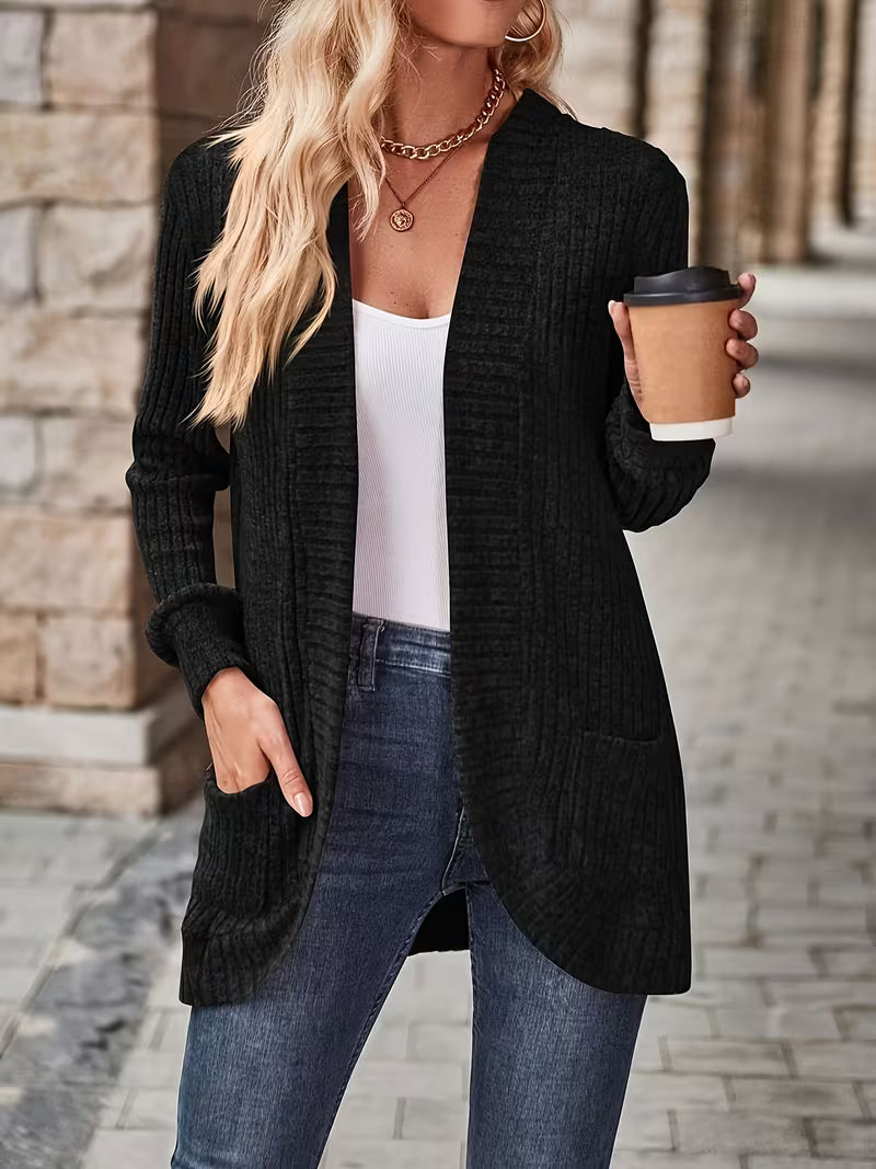 Lorraine | Ribbed Pocket Patchwork Long Sleeve Top
